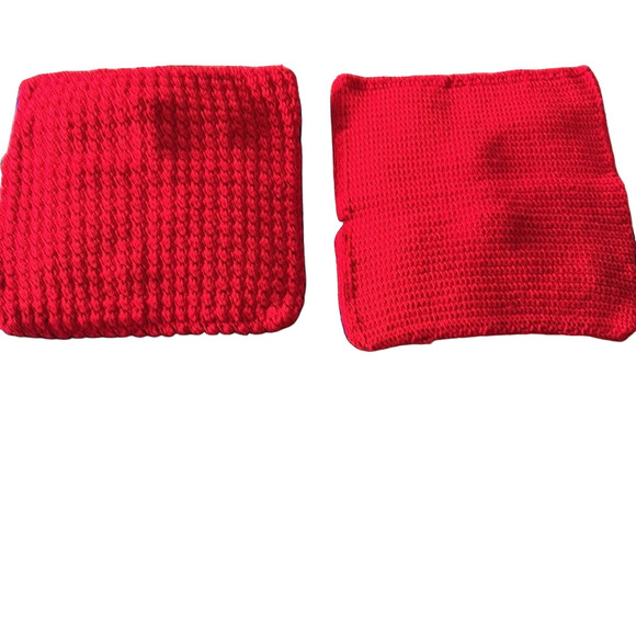 Hand Crafted Bright Blue Knit Throw Pillow Cover 18 x 18 Hand Crochet Heirloom - Picture 7 of 14